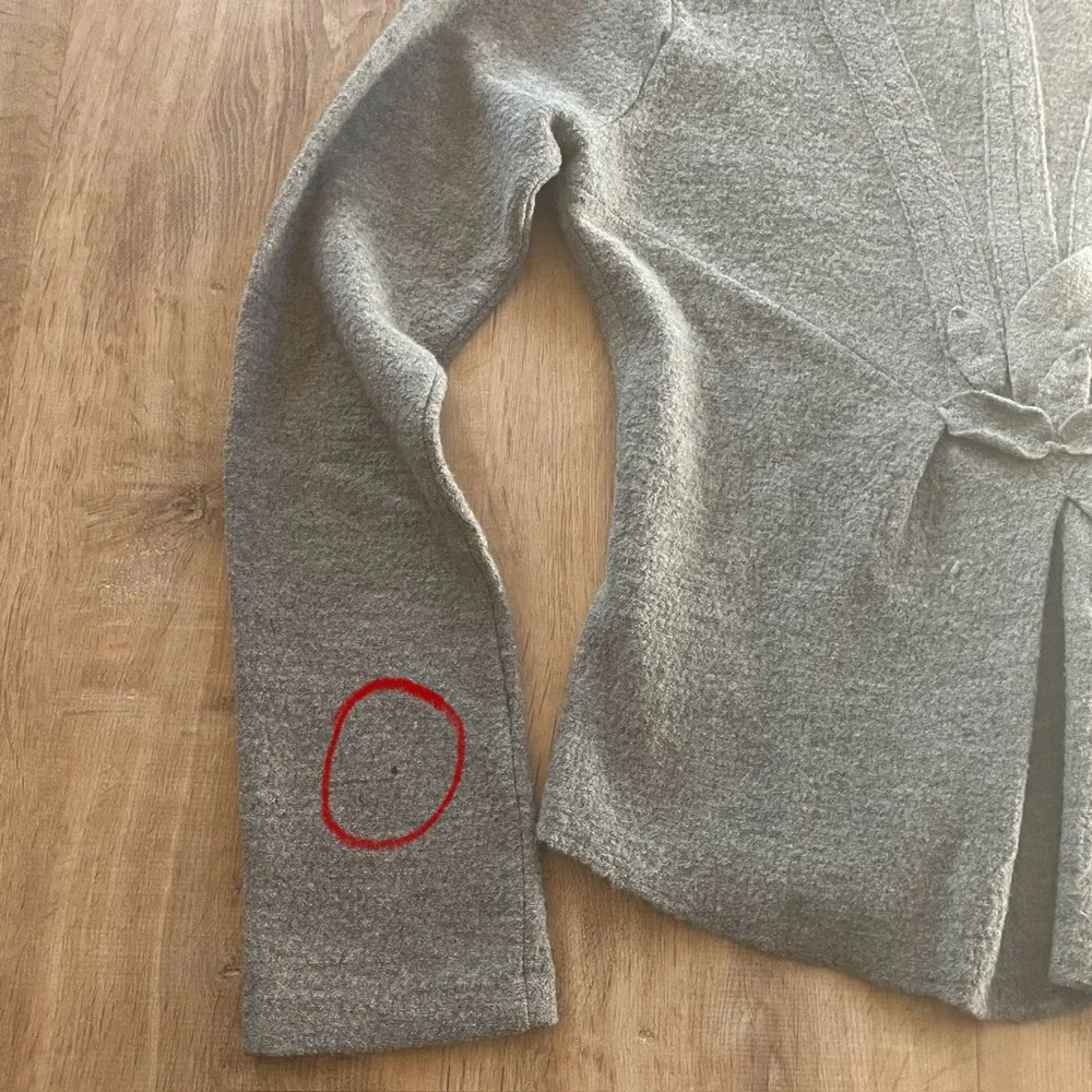 Vintage Anthropologie Wool Leaf-Trim Knit Cardigan - Picture 11 of 11